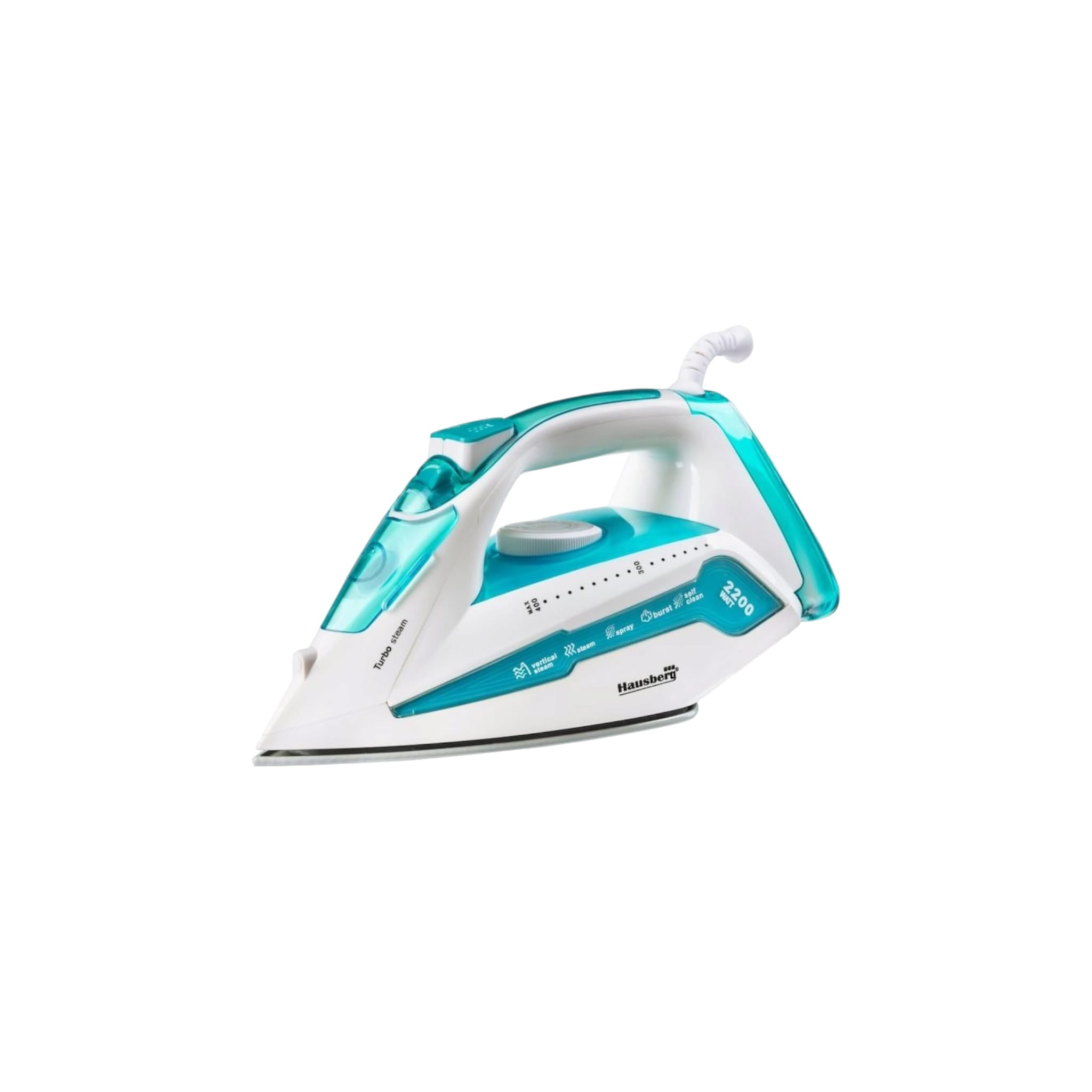 Fier de calcat Hausberg, HB – 7898AB, talpa ceramica, jet de abur 18g/min, Functie spray 2000 – 2300W, Alb/Albastru, Fier de calcat Hausberg, HB – 7898AB, talpa ceramica, jet de abur 18g/min, Functie spray 2000 – 2300W, Alb/Albastru,